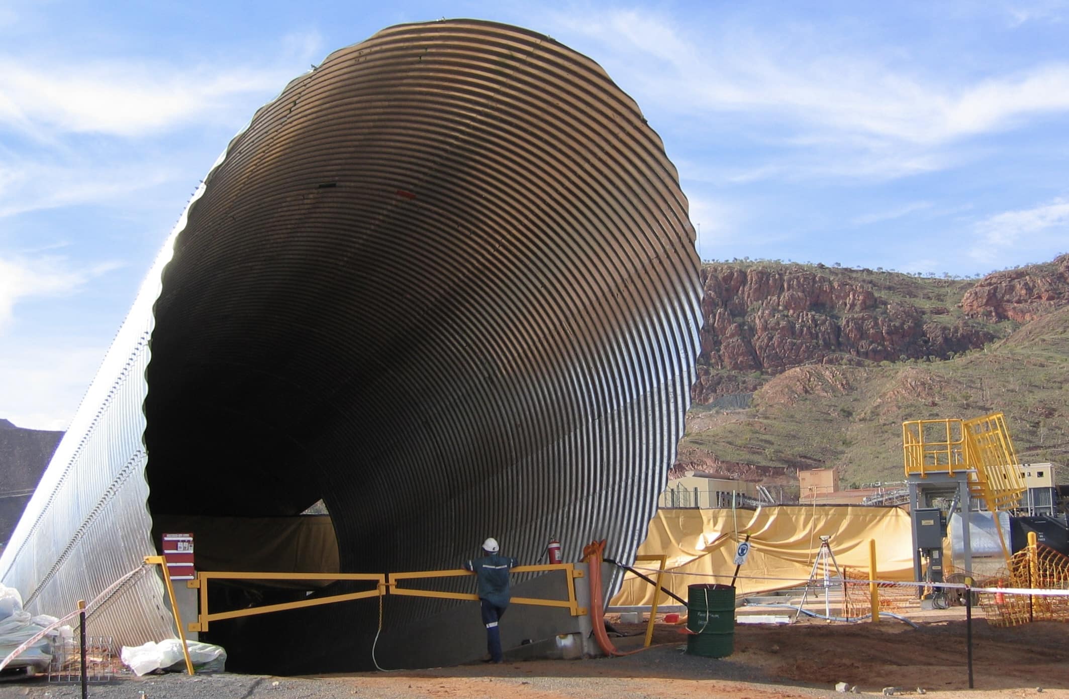 View of mine site decline tunnel